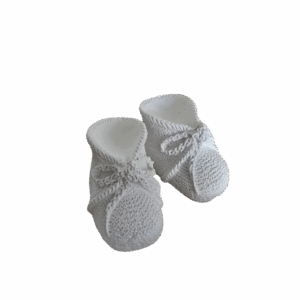 Chaussons de bébé en résine naturelle – moulage blanc réaliste sur fond transparent, création artisanale Naamaa