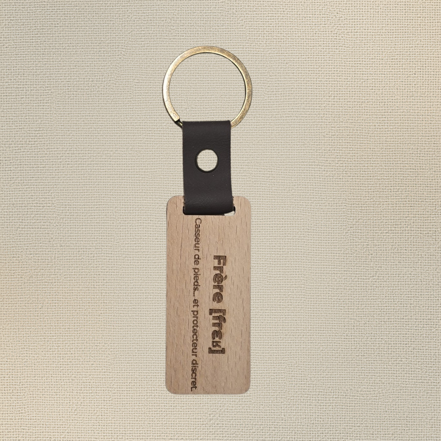Porte-clé Frère – Bois gravé