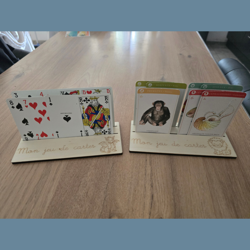 Support de cartes à jouer enfant en bois